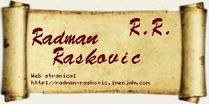 Radman Rašković vizit kartica